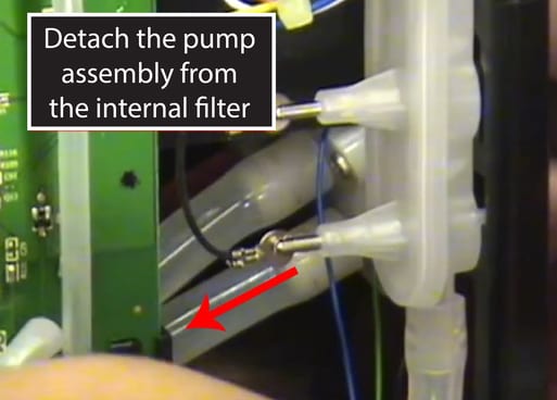 Detach the filter from the pump assembly