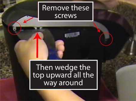 Remove the screws on the top