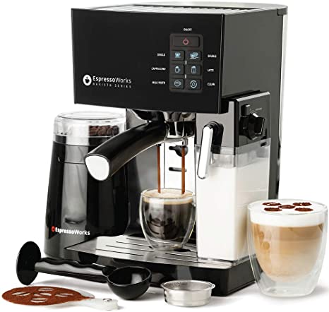 Espresso Machine, Latte & Cappuccino Maker- 10 pc All-In-One Espresso Maker
