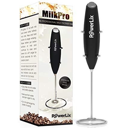 POWERLIX Milk Frother Handheld Battery Operated Electric Whisk Beater Foam Maker For Coffee